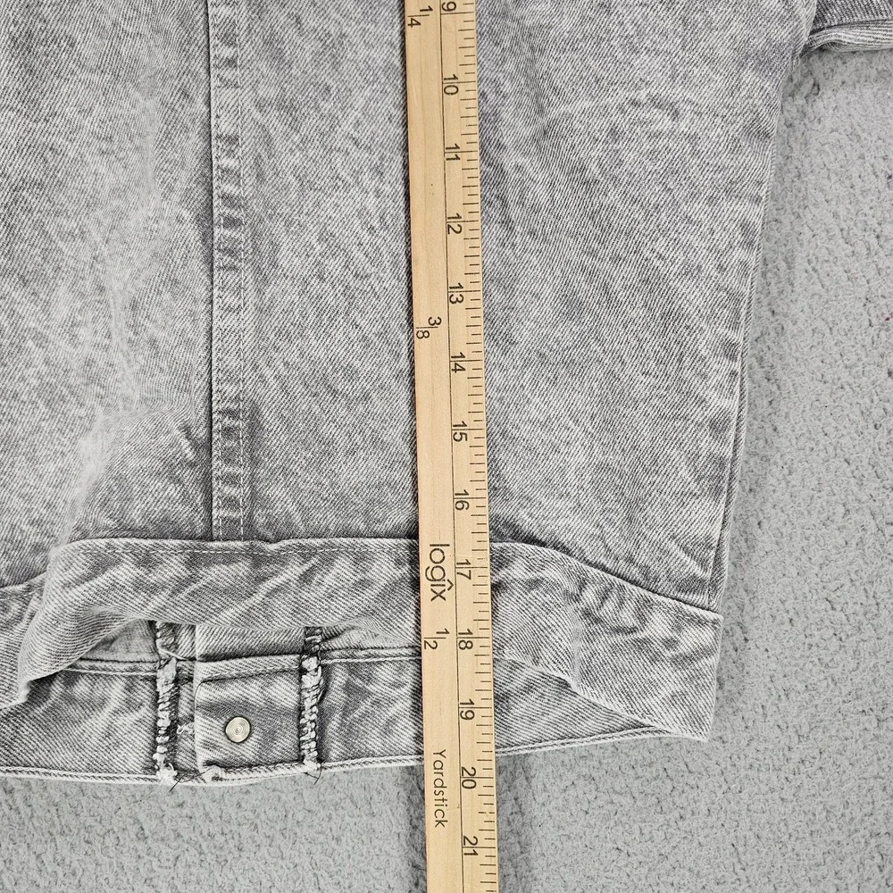 Vintage OshKosh B'gosh Jacket Kids 10 Gray Herringbone‎ Denim Workwear 90s USA